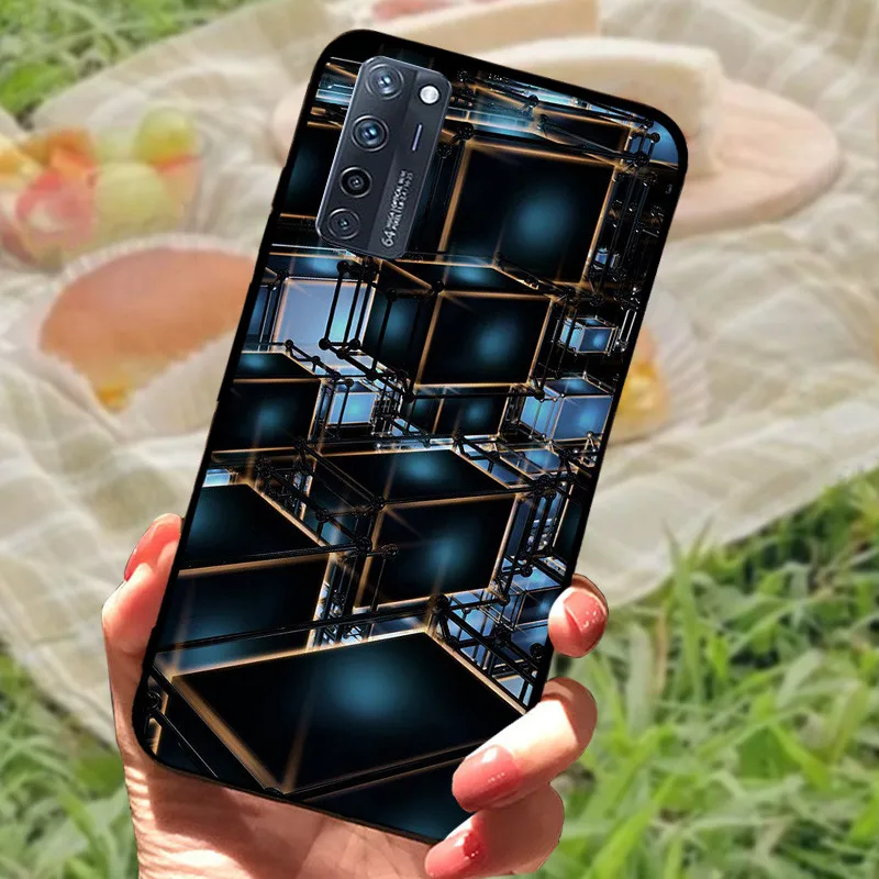 Enhanced Silicone Soft Marble Black Bumper Protective Case Cover