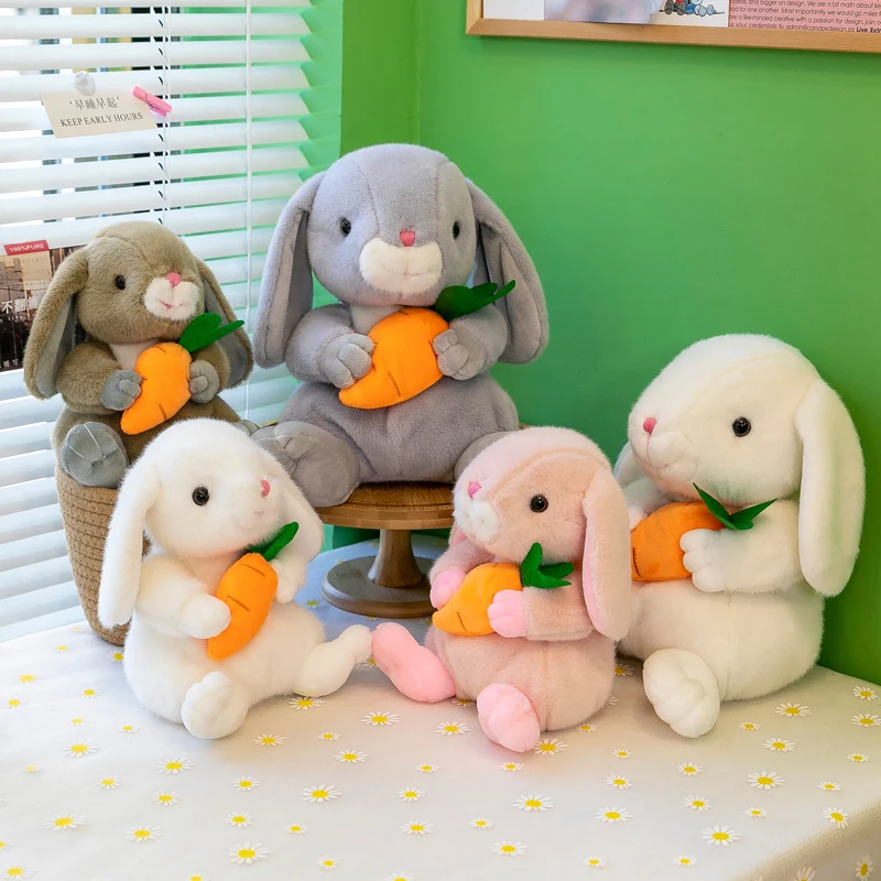 

Holding A Radish Rabbit Doll Plush Toy Doll Doll Rabbit on The Bed Pillow Children Comfort Gifts