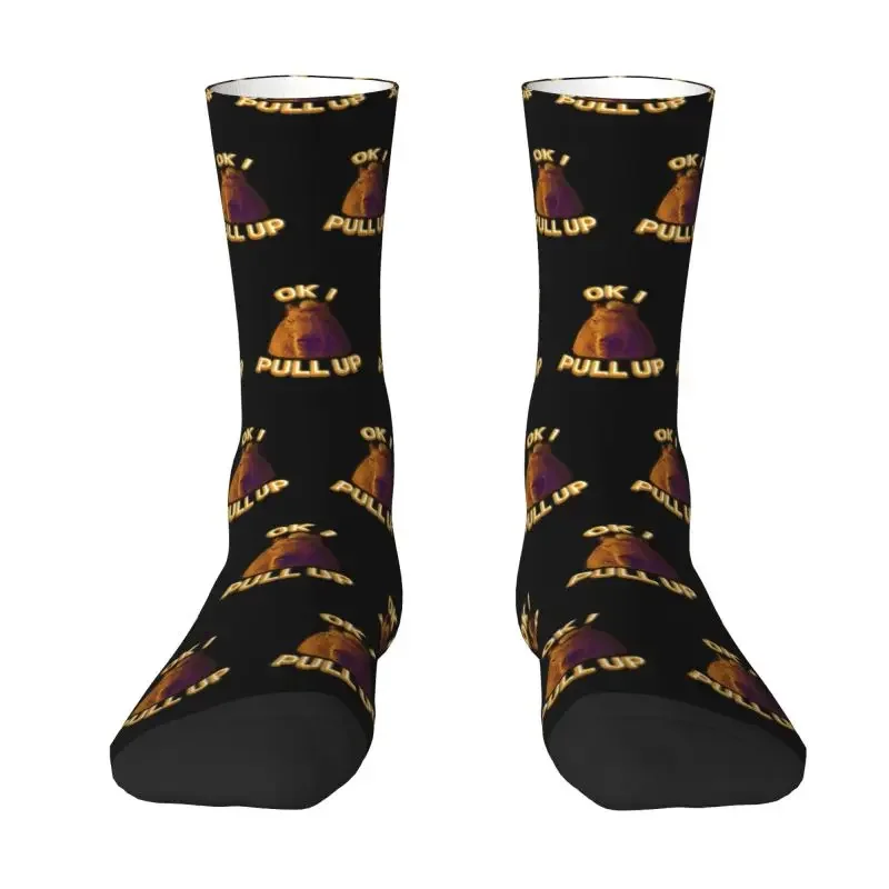 

3D Printed Basketball Sports Socks for Men and Women, Warm Pet Socks, Orange Capybara, Funny
