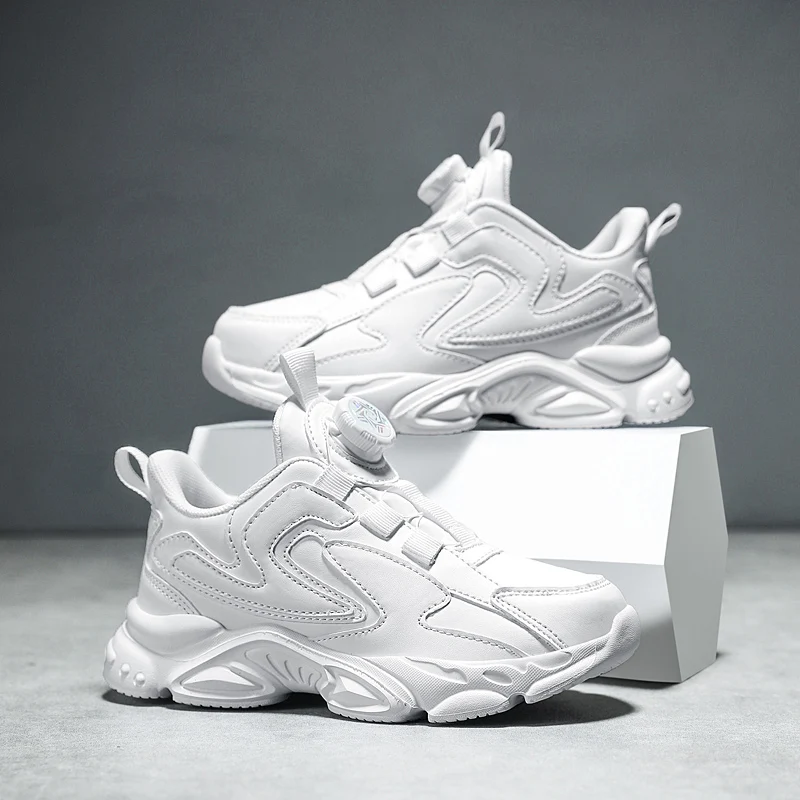 Children Shoes Boy Sneaker Black White School Tennis Sneaker Lightweight Chunky Sole Casual Sports Shoes for Boy