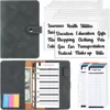 A6 Binder Budget Planner Notebook Pu Covers Folder 6 Hole Binder Pockets Plastic Binder Zipper Money Saving Enveloper 1