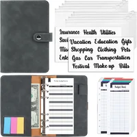 A6 Binder Budget Planner Notebook Pu Covers Folder 6 Hole Binder Pockets Plastic Binder Zipper Money Saving Enveloper 1