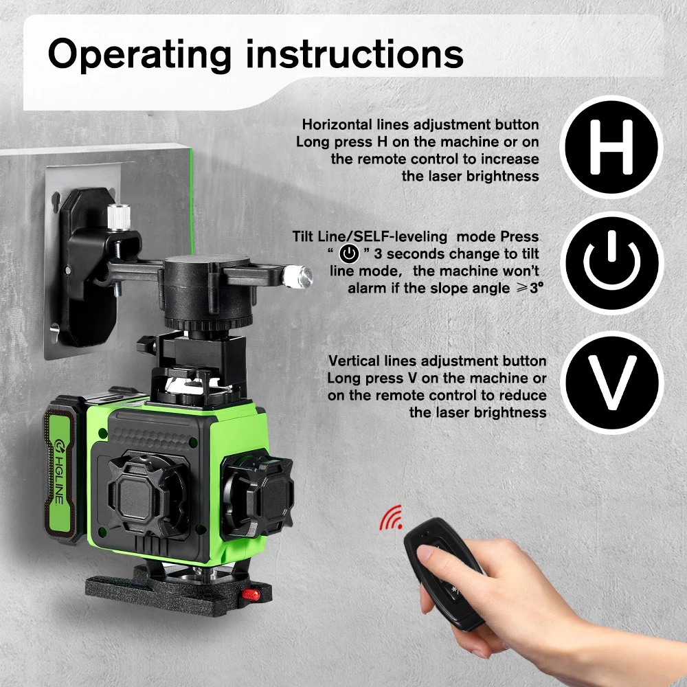 16 Lines Laser Level APP Remote Control Horizontal Vertical Levels Machine Power