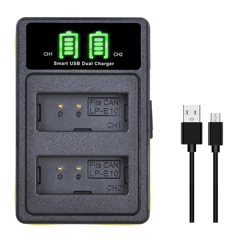 Caricabatteria Lcd Di Usb Dell'Esposizione Di Lpe10 Lp E10 Di Lp-E10 Con Il Tipo C Per La Macchina Fotografica Di Canon Lp-E10 Eos 1100D 1200D Kiss X5