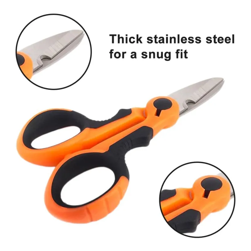 New 420 Stainless Steel Fishing Scissors Accessories Electrician's Scissors Cutting Cables Stripping Wires Cutting Insulators 4