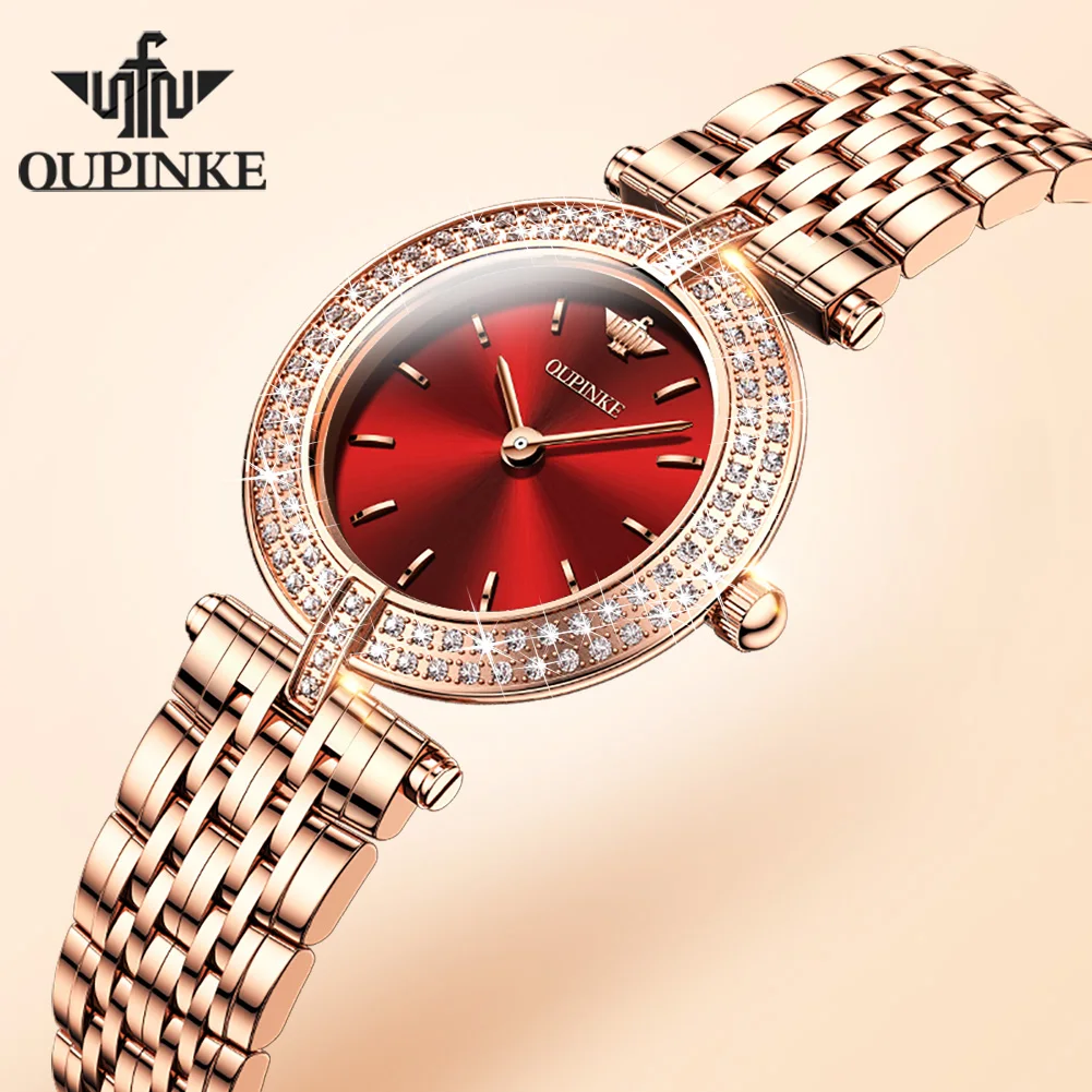 OUPINKE Womens Watches Rose Gold Luxury Elegant Dress Women Wrist Watch  Full Diamond Swiss Quartz Sapphire Crystal Ladies Watch - AliExpress