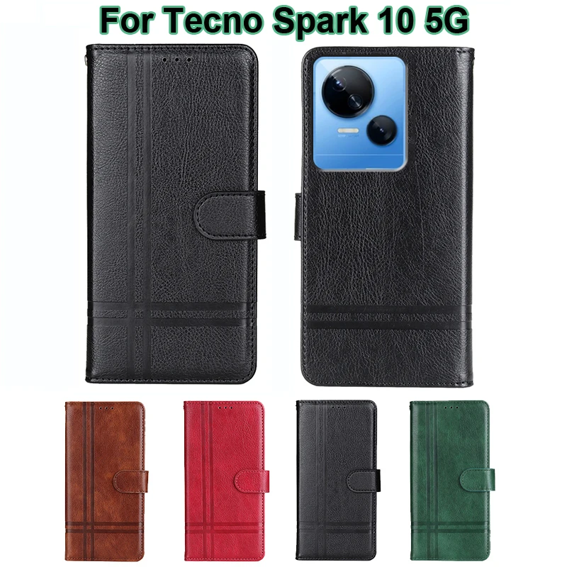 

Vintage Leather Flip Case For Tecno Spark 10 5G чехол Magnetic Book Wallet Phone Funda Para Tecno Spark 10 Etui Spark10 5G Cover