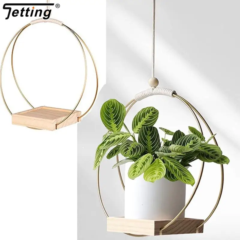 

Plants Hanging Flower Pot Plant Pot Holder Good Load-bearing High Strength Smooth Edge Simple Style Easy to Install Indoor