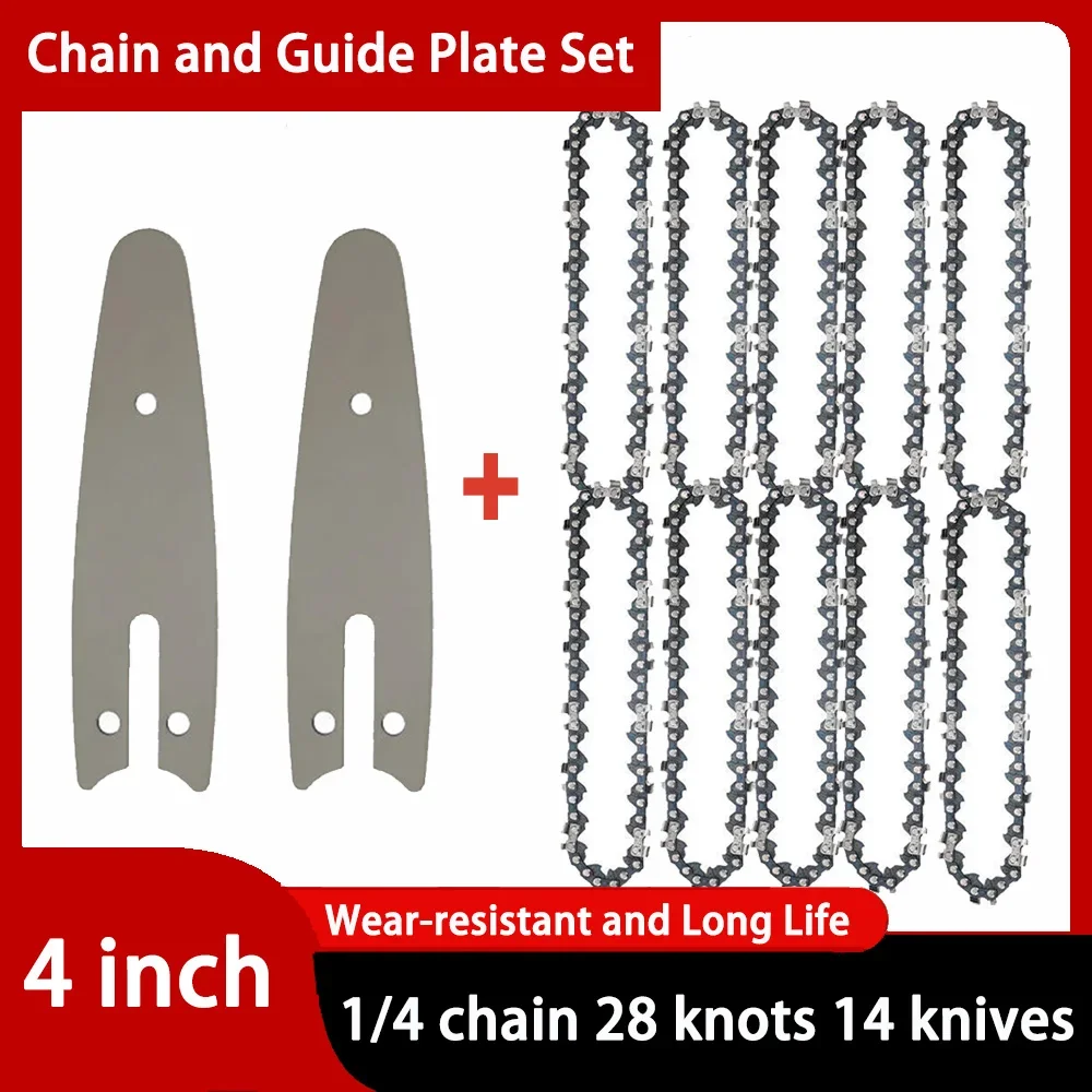 Mini Chainsaw Electric Chainsaw Electric Saw 4 Inch Chainsaw for Wood Cutting Wireless Mini Saw Chain Guid Portable Electric Mini Chainsaws Logging Chain Accessories