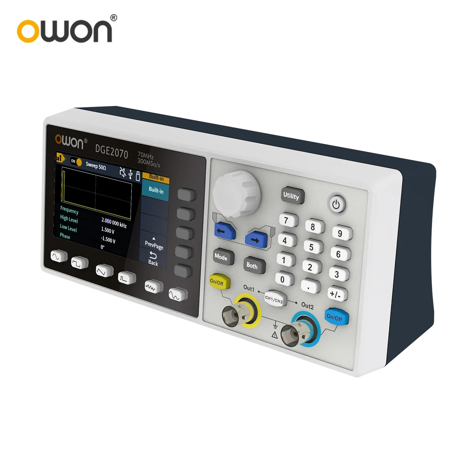 DGE2035/DGE2070 Dual Channel Digital Oscilloscope, Waveform Generator 300MSa/S S