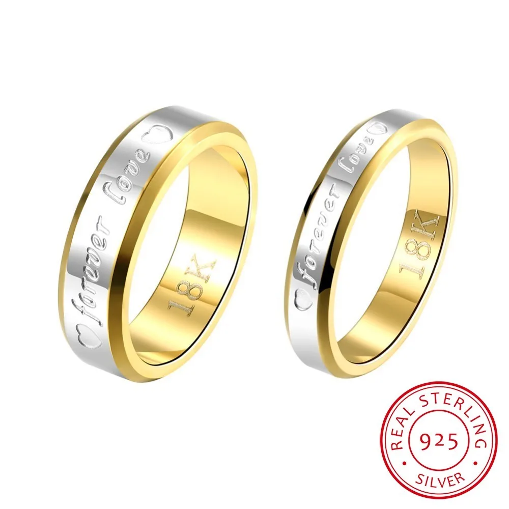 Rockyu 925 Silver Couple Rings - Adjustable Size, Forever Love Engraved, Wedding Engagement Gift For Him & Her - View #9