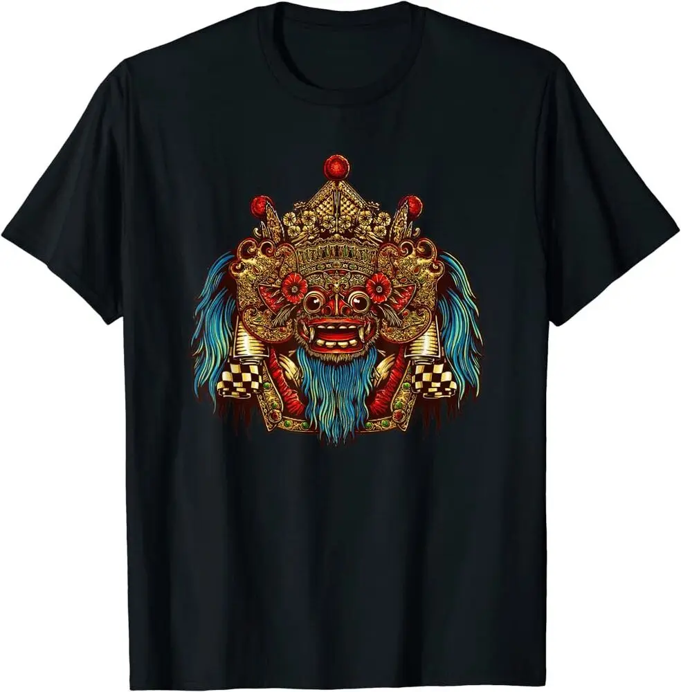 

Индонезийская рубашка Barong, рубашка с балийской маской, Бали, Сделано в США, футболка, Футболки унисекс, хлопковые Роскошные брендовые винтажные Большие размеры