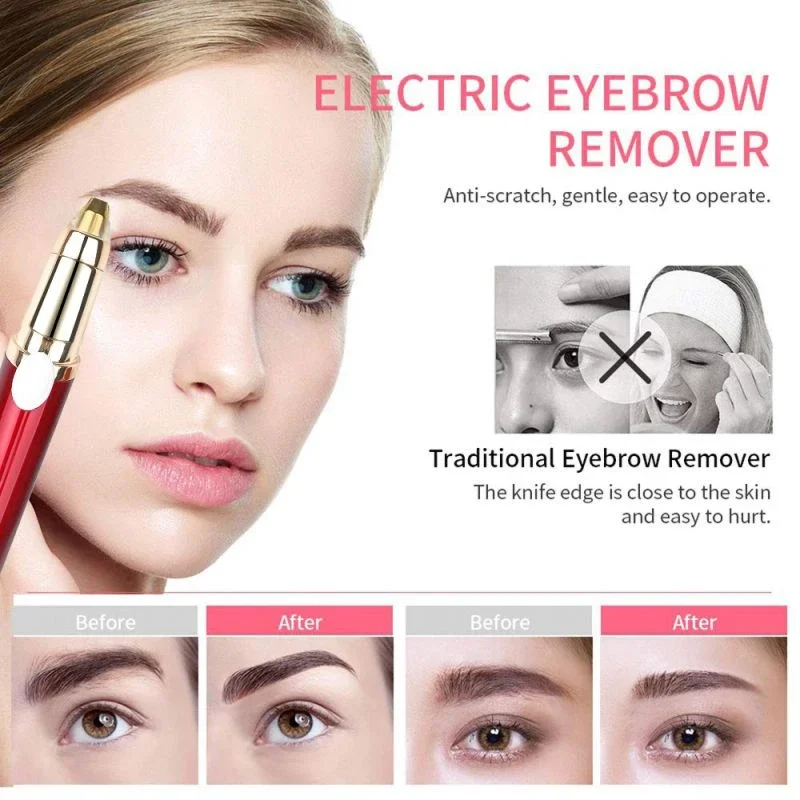 Electric Eyebrow Trimmer Usb Rechargeable Women Mini Soft Shaper Shaver