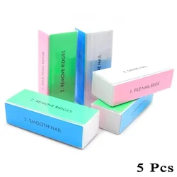 Pink Nail Buffer Block for Manicure and Pedicure - Professional Nail Care and Polish Tool (5pcs)