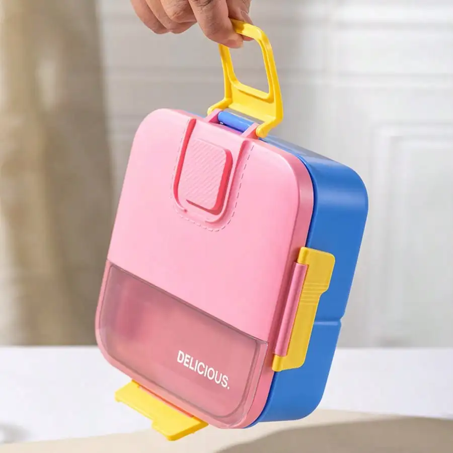 1pc lunch box for office workers, with cutlery, individually sealed compartments, portable lunch box, salad box - 2