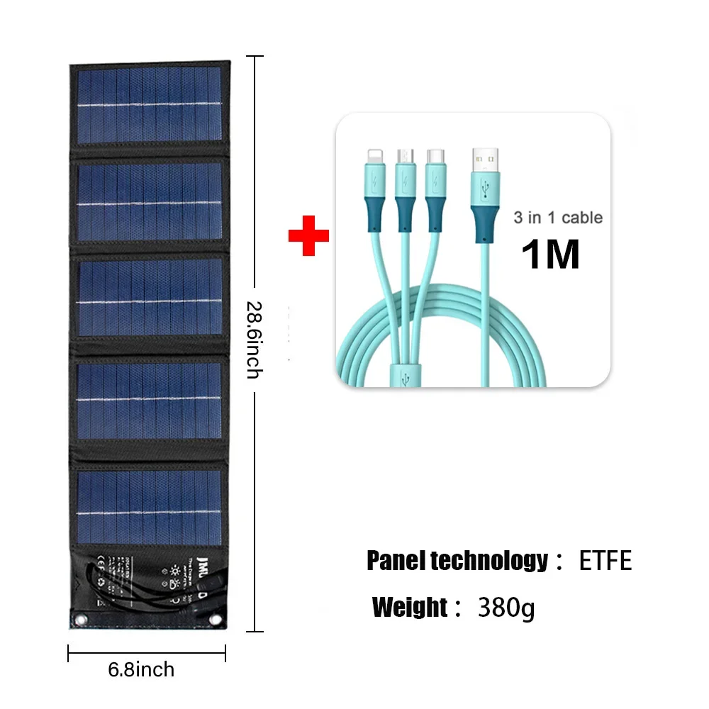 

solar solar plate 5v 10w waterproof cell phone solar battery panel power bank For iphone xiaomi 3in1 Charging Cable kit