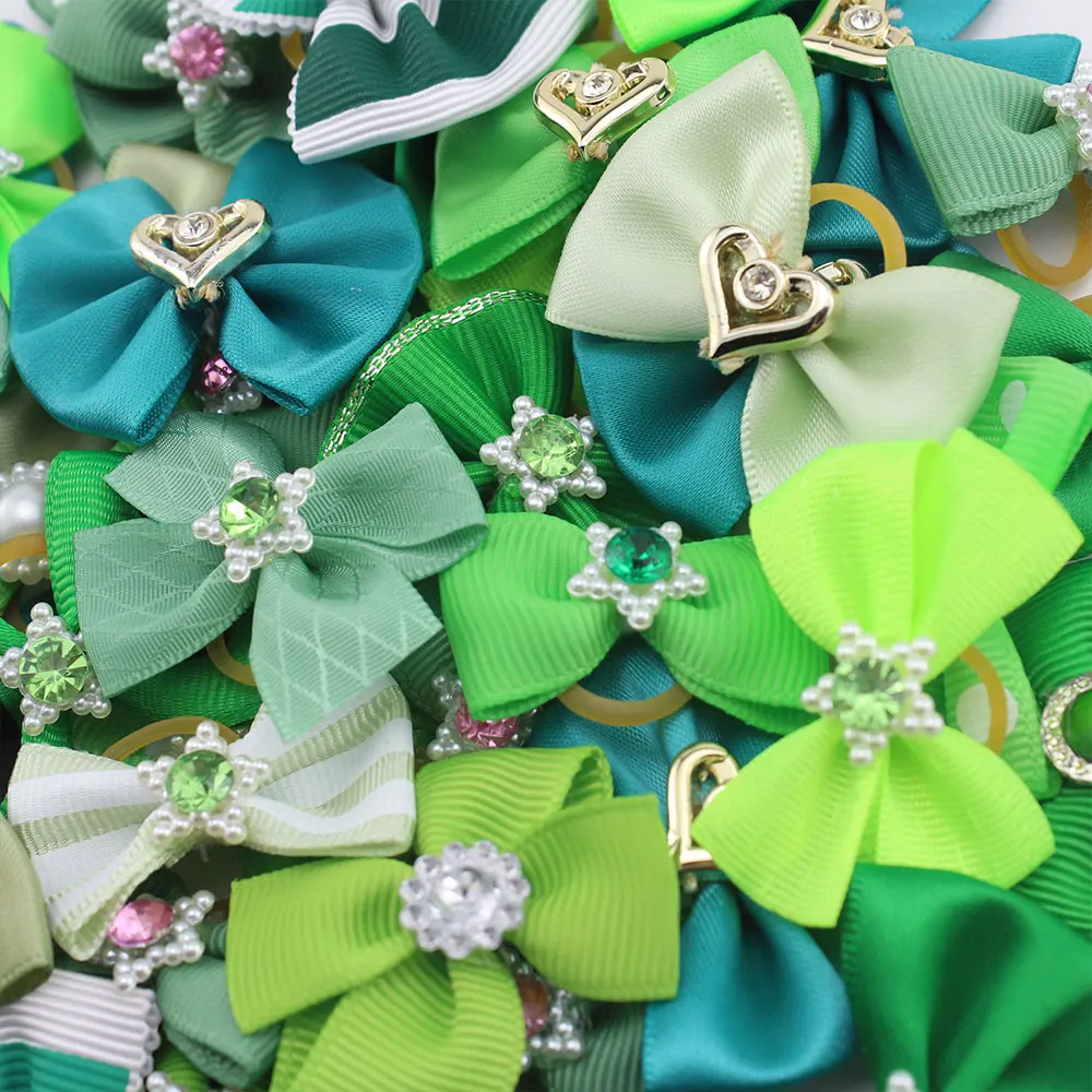 New 10/50 Pcs Wholesale Pet Pet Dog Cat Hair Bows Rubber Bands Rubber Bands Diamond Dog Accessories Small Dog Pet Supplies Cute 4