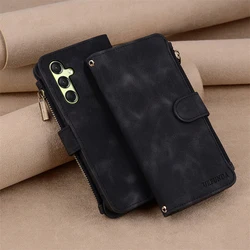 Leather Flip Wallet Case - Premium Protective Cover - A16 4G 5G (A17 5G) (Black)