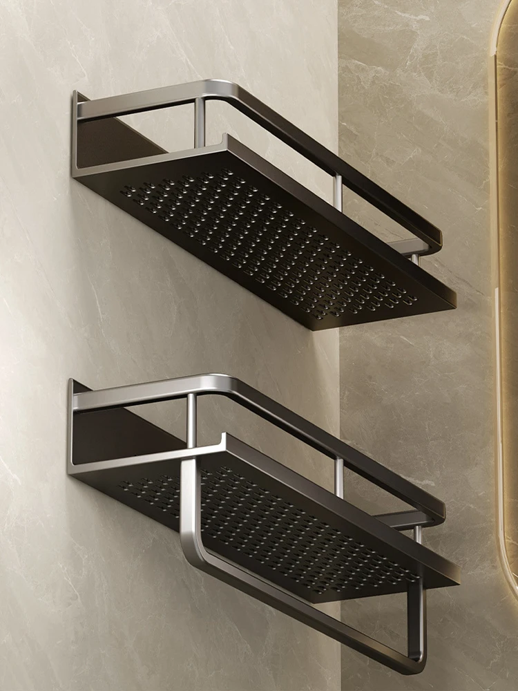 Bathroom Storage Rack Made Of Iron Non Perforated Wall Mounted Storage Rack Home Bathroom Storage Supplies 2