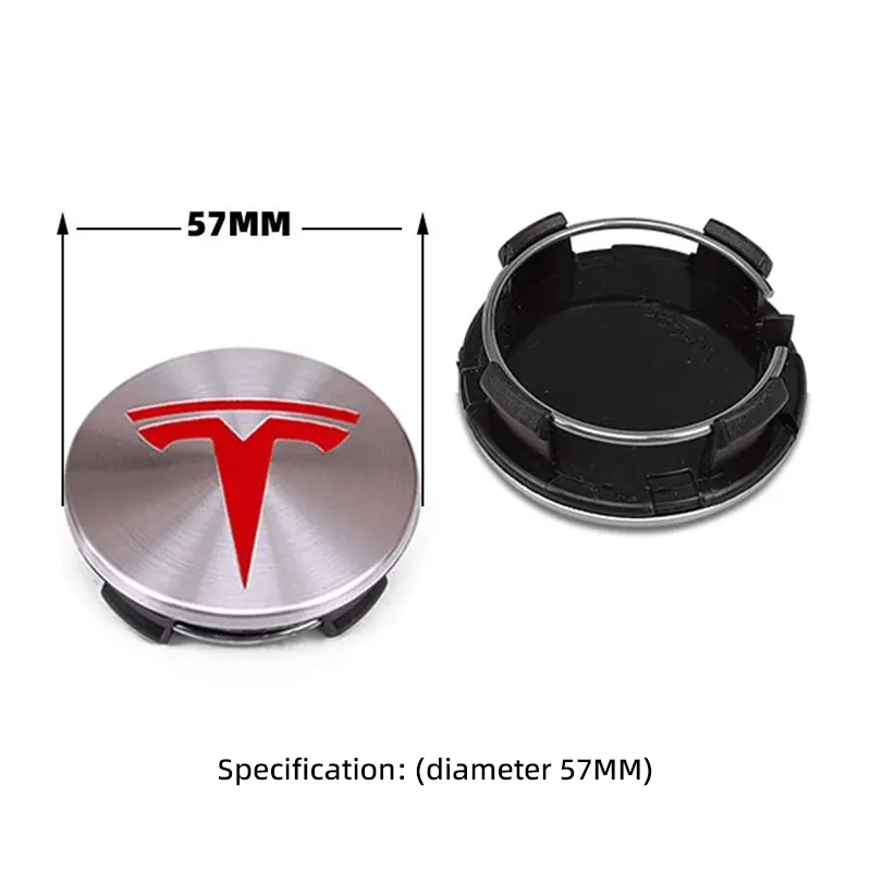 Wheel Center Caps 4Pcs Car Wheel Hub Cover Rim Center Cap for Tesla Model 3 Model S X Y Cybertruck Roadster