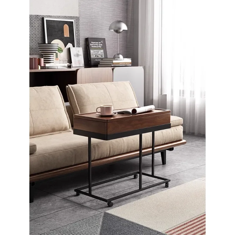 

Mars Royal Court Light luxury simple living room movable side table walnut color rotatable tray storage corner table