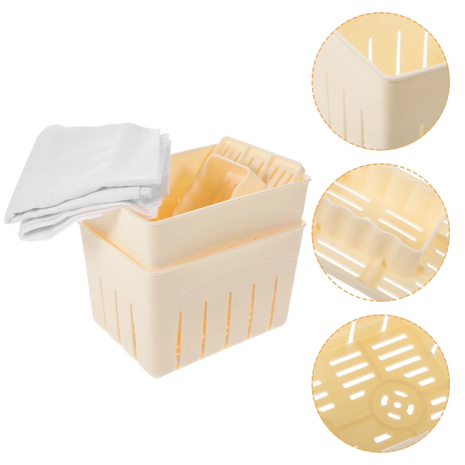 

Plastic Tofu Press Mould Homemade Tofu Mold Soybean Curd Tofu Making Mold With Cheese Cloth Kitchen Cooking Tool