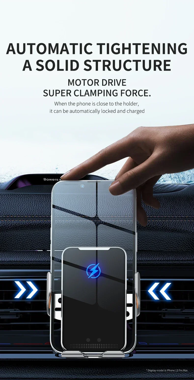 Kabelloses Auto ladegerät magnetische Auto-Autotelefon halterung für iPhone 14 13 12 x xr Samsung Infrarot-Schnell ladest änder – Detail 5