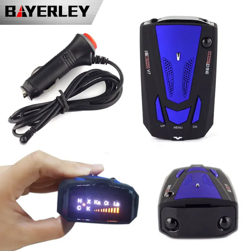 

V7 Car Vehicle Radar Detector 360 Degree Anti Car Detector V7 Speed Voice Alert Warning 16 Band Speed Control Detector