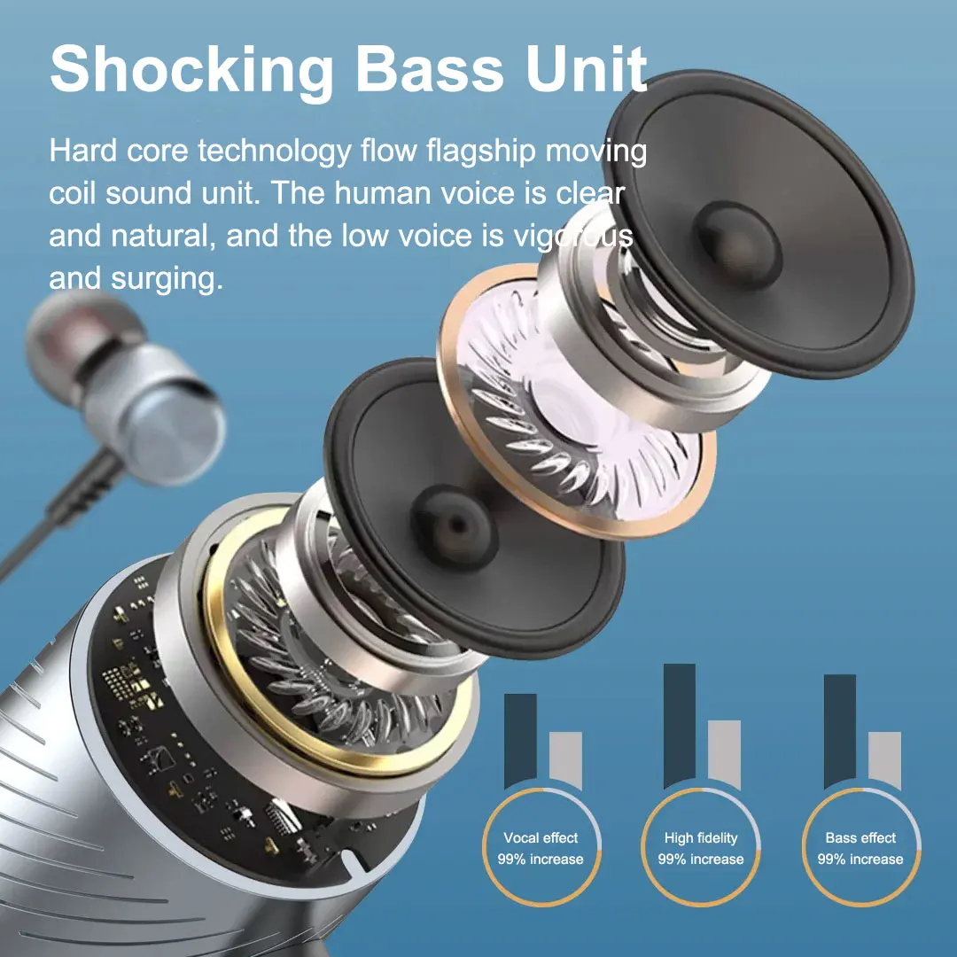 EARDECO Bass Wired Headphones with Metal Stereo Sound