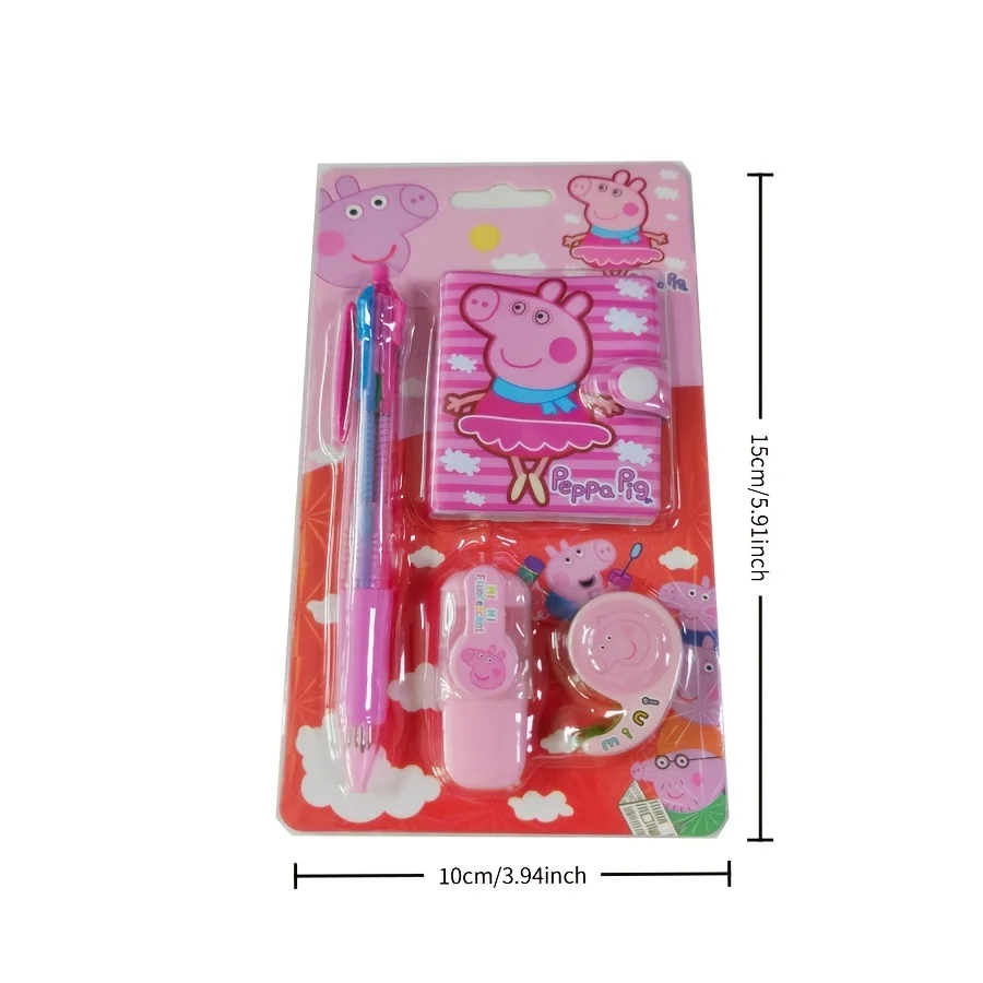 Stationery Set with Multi-Color Pens, Notebook, Highlighter, Tape, Stickers, and Party Decorations