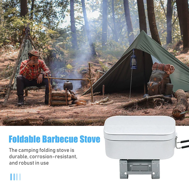 Portable Solid Fuel Stove Collapsible Stove Alcohol Oven Burner Thickened Solid Alcohol Fuel Folding Mini Camping