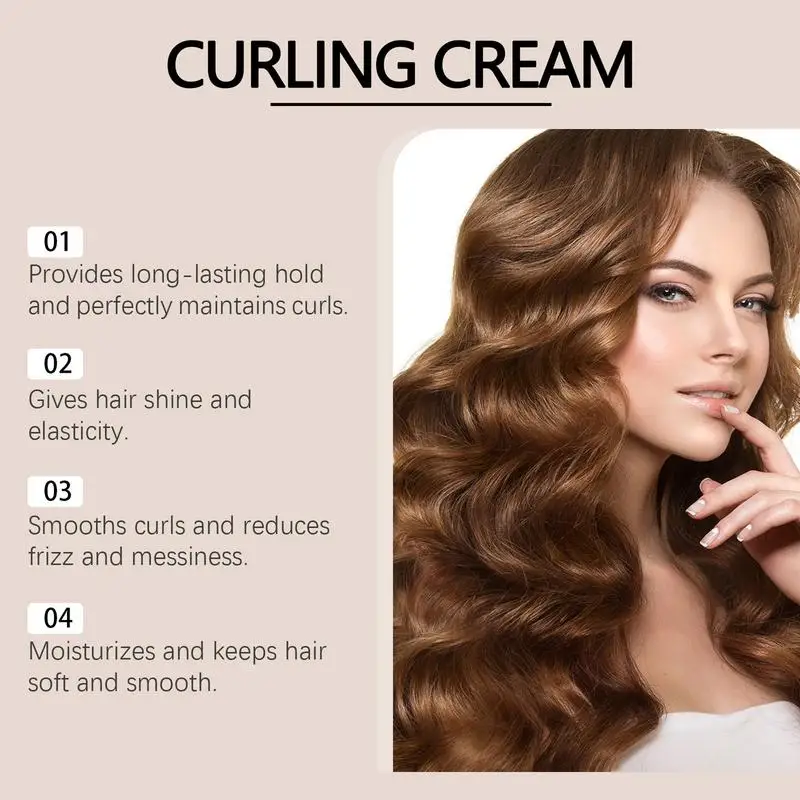 Oil Curl Cream 100g Non-Greasy Moisturizing Hair Cream Long Lasting Smoothing Anti-Frizz Lotion Defines & Enhances Curls & Waves