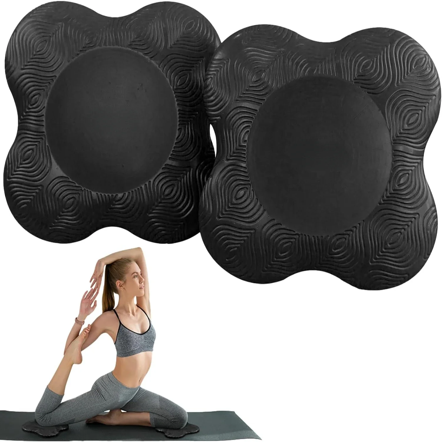 Experience ultimate comfort and support with this premium, durable, and versatile yoga knee pad set. Rated as top-quality, this