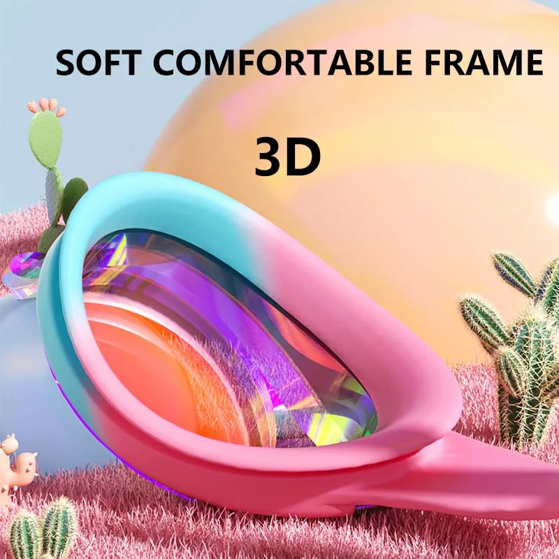 Kids Swimming Goggles Anti-fog Waterproof HD View Children Swim Goggles for Boys and Girls Electroplate and Clear Lens to Choose 4