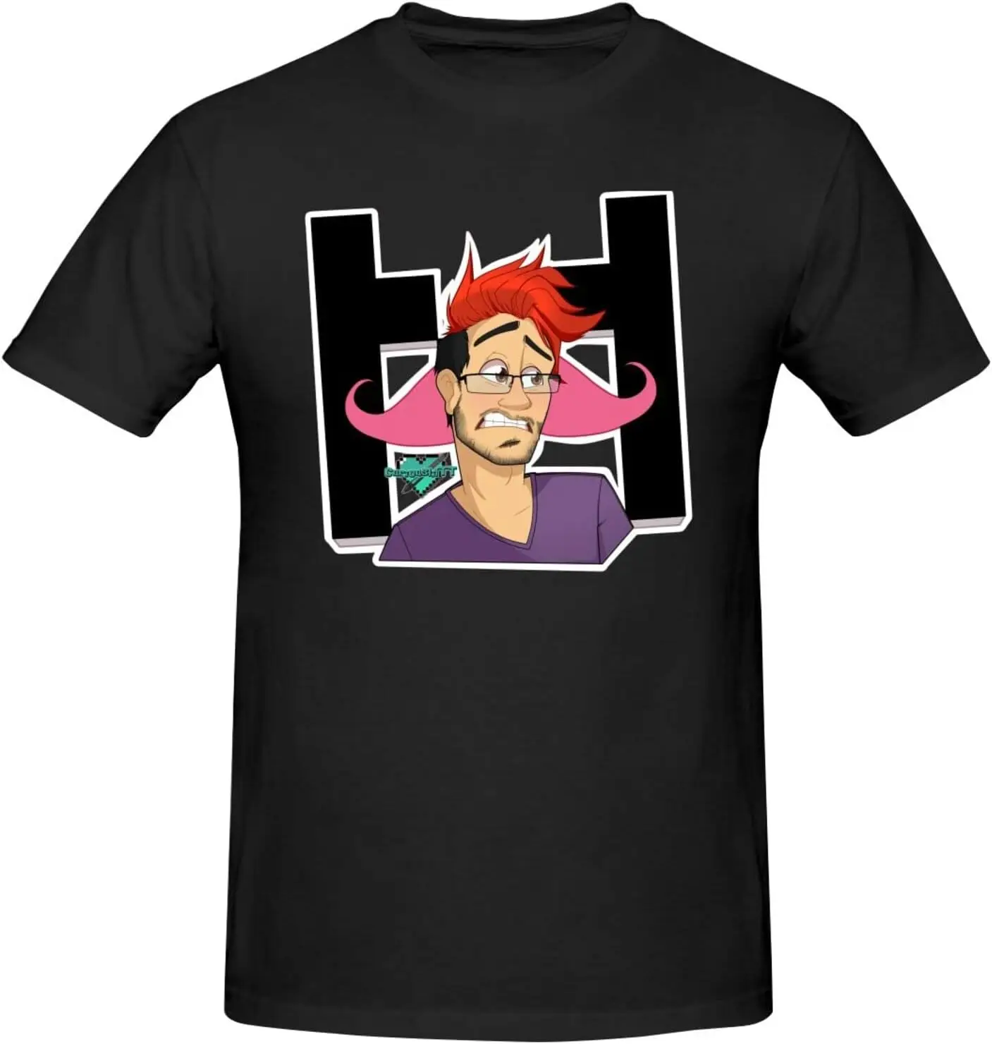 

Markipliers Classic T-Shirt Crew Fashion Neck Casual Top Basic Short Sleeve Shirt Black