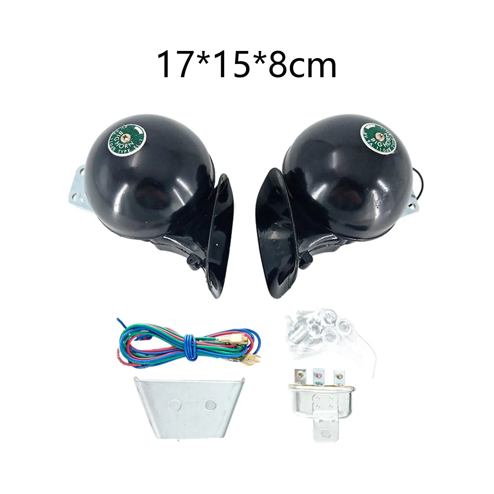 Electric Snail Horn 125dB Metal Automotive Accessories with Relay Harness Durable Car Horn for Car Truck Boat Motorcycle