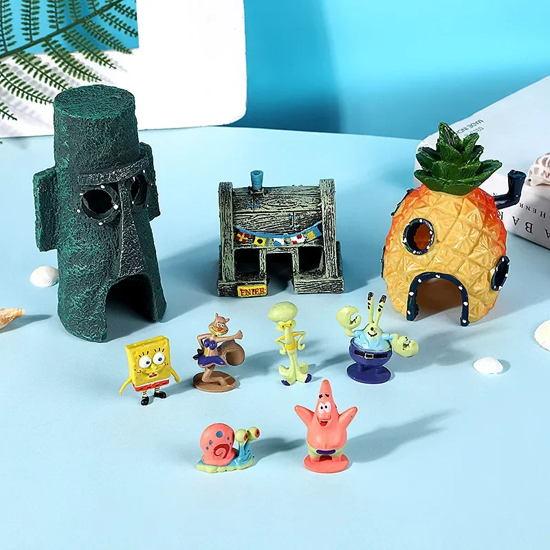 

Aquarium Landscaping Simulation Pineapple House Resin Crafts SpongeBob Series Cartoon Fish Tank Decorations Action Figure Cute