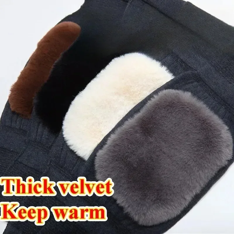 Rabbit Fur Knee Pads Winter Universal Cold Leg Arthritis Thermal Knee Protector