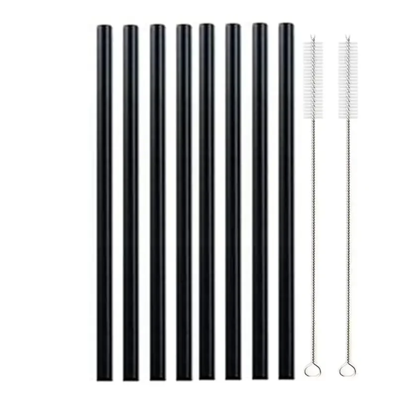 8pcs Black Straight