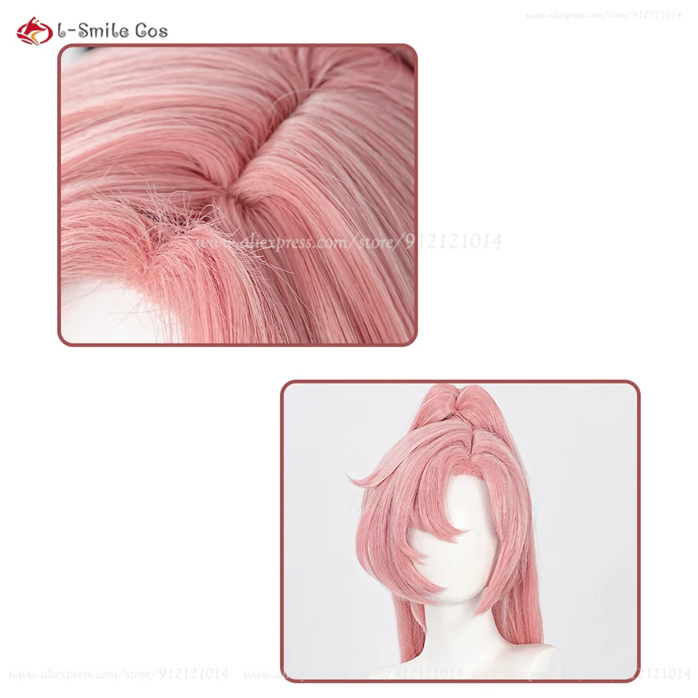 Nicole Demara Cosplay Perücke – 2 Styles, 80cm, Pink, mit Ponytail, Hitzebeständig, Synthetik, Anime Damen 27