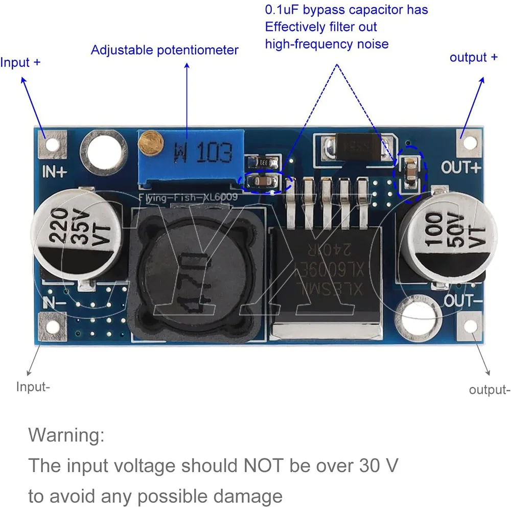 1-20PCS XL6009 4A Boost Converter Step Up Adjustable 15W 5-32V to 5-50V DC-DC Power Supply Module LM2577 Step-up Module 3