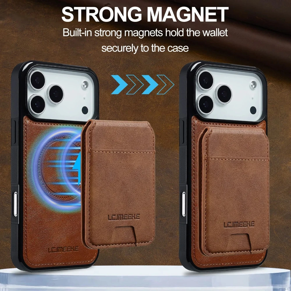 Premium Detachable Magnetic Leather Wallet Case with Card Holder