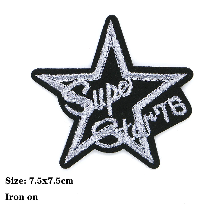 Aushöhlen Sterne glänzende Stern Pailletten Symbol Chenille gestickte Applikation für Kleidung auf DIY Eisen auf Patches auf den Aufklebern nähen – Detail 2