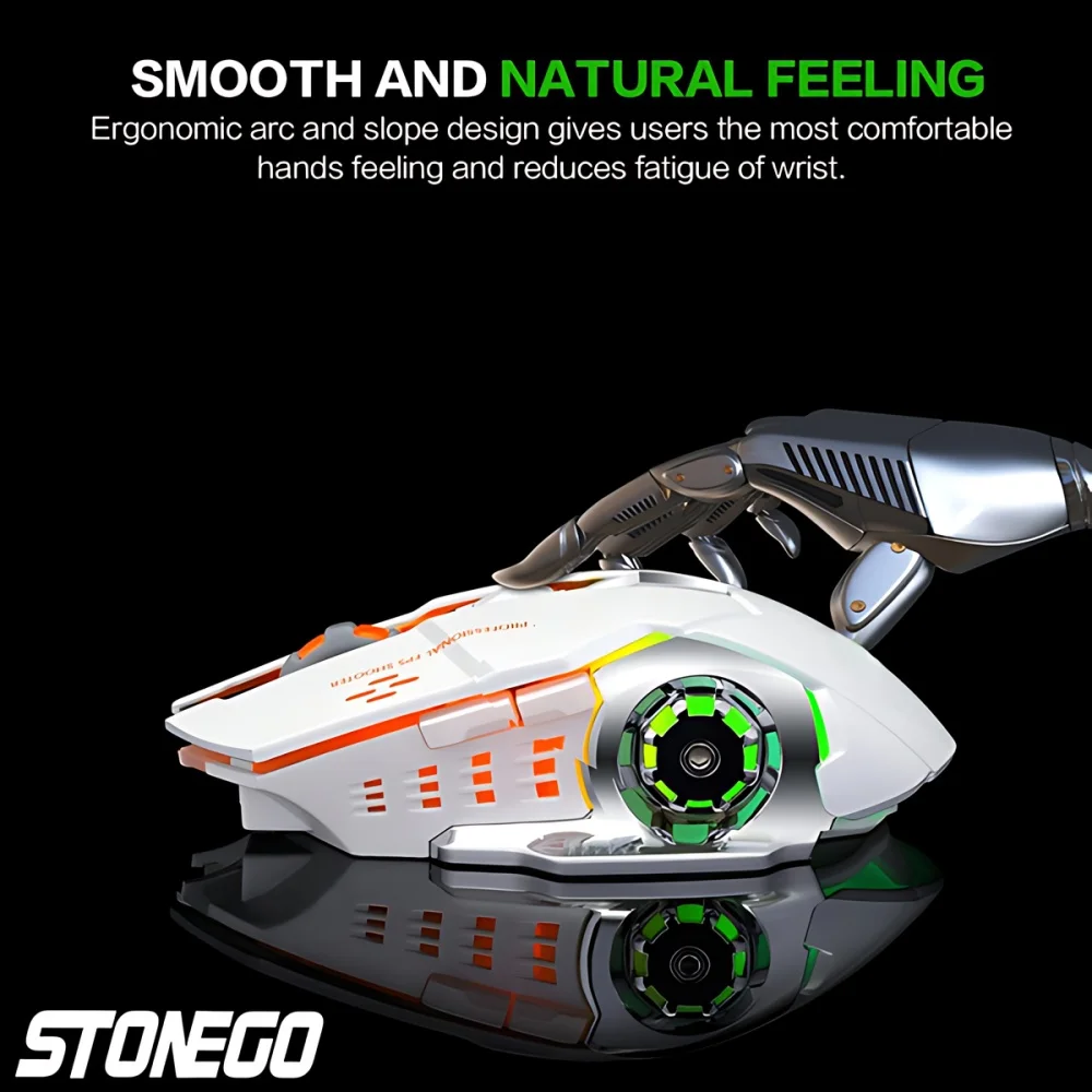 STONEGO-Mouse Bluetooth Sem Fio com Receptor, 2.4G,