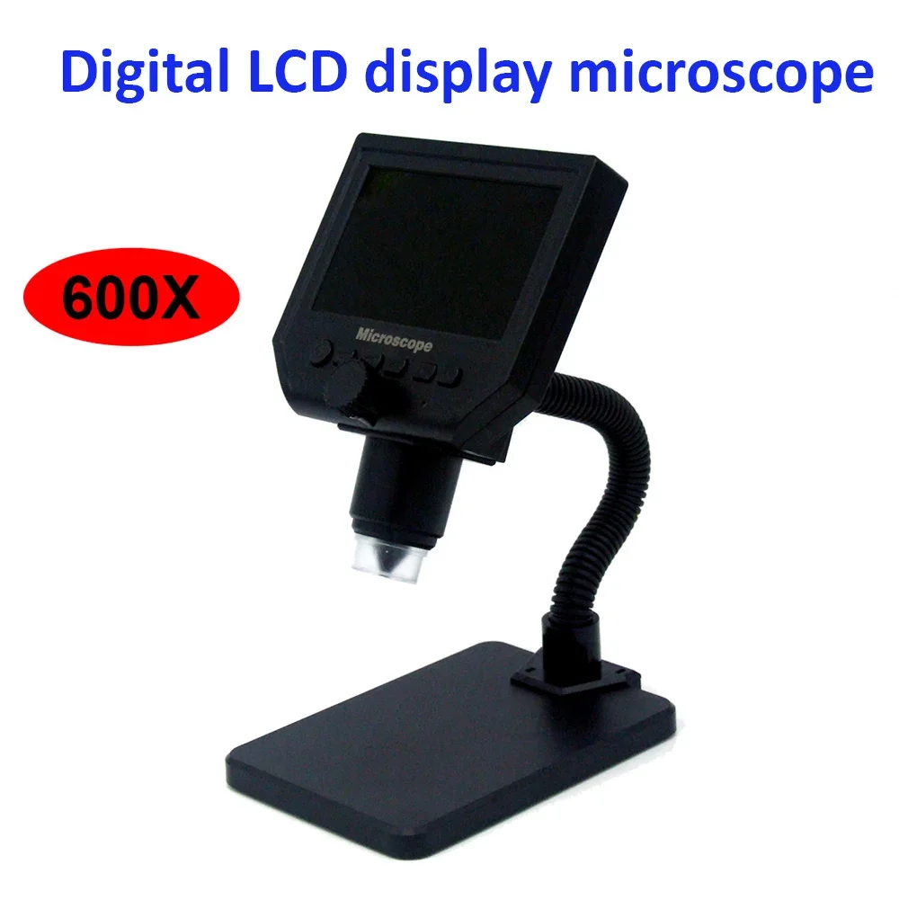G600 600X 현미경 USB 디지털 비디오 현미경 카메라 8 LED VGA 현미경 (납땜용) 4.3인치 HD OLED 스크린 포함