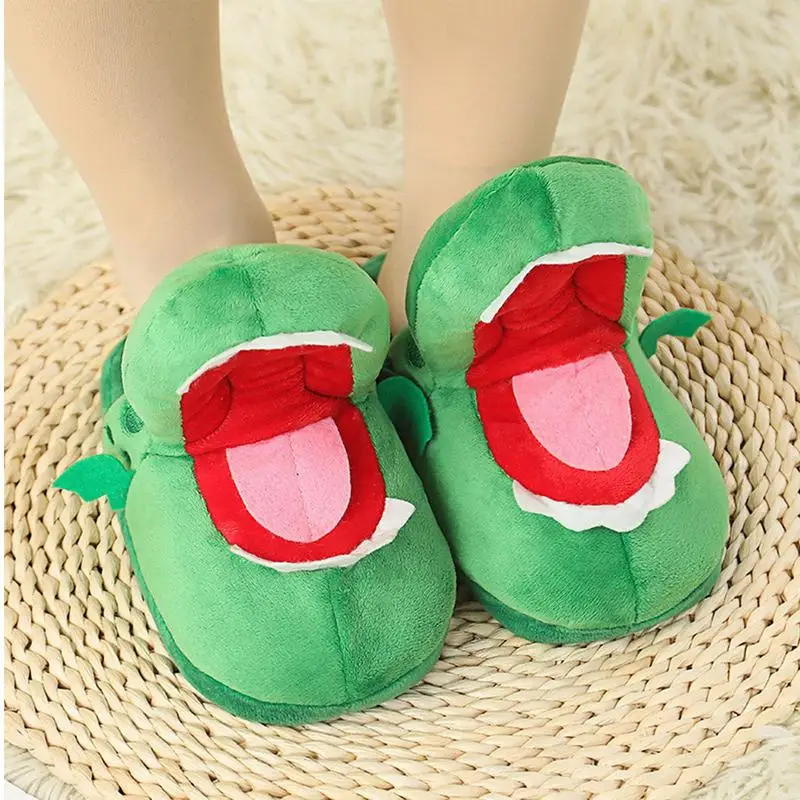 Slip-proof Plush Slippers Funny Crocodile Slippers For Women Men Fixed House Shoes For Family Christmas Gift Girls Boys - AliExpress