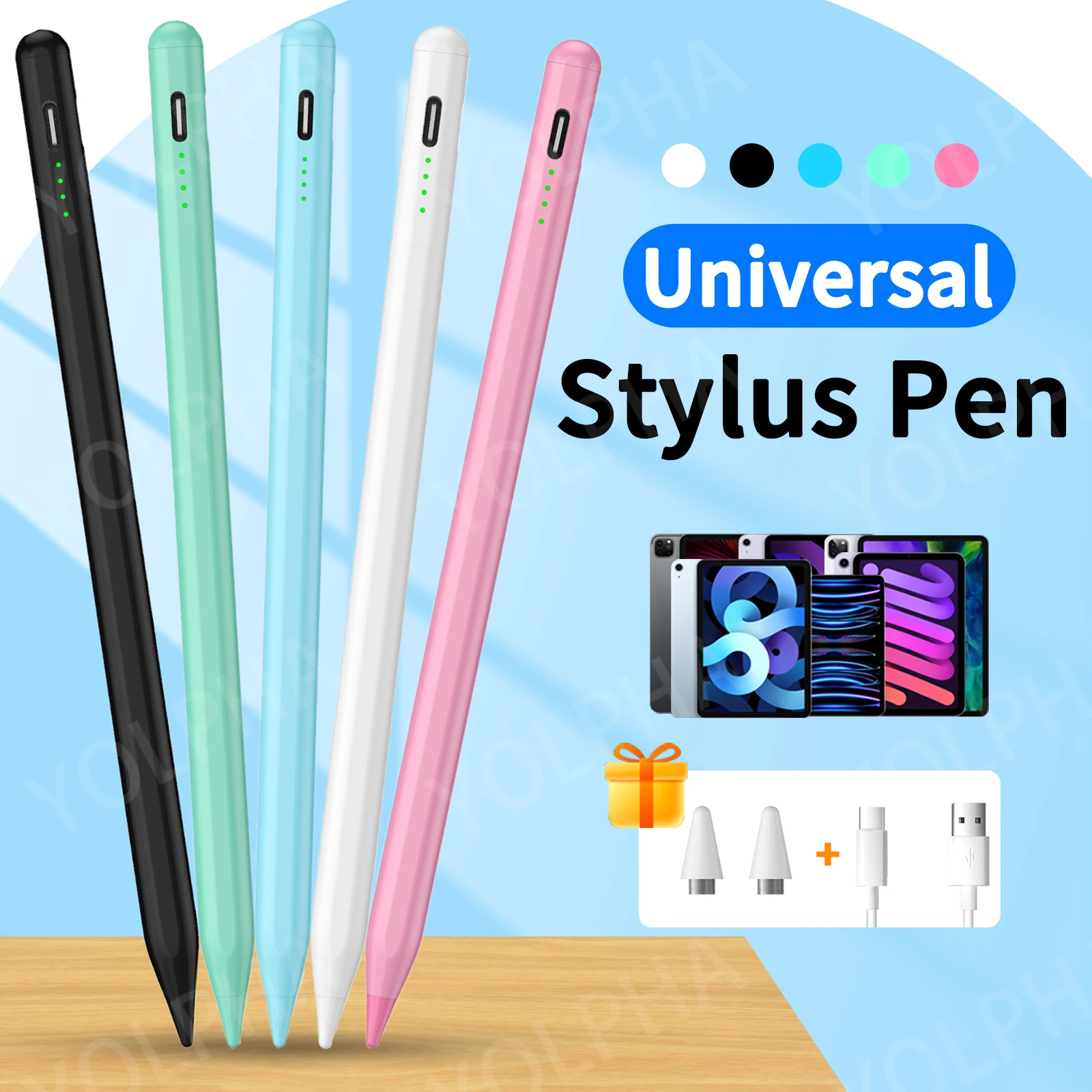 Caneta Stylus Universal para Ipad Ios Tablet Telefone Móvel Ipad Apple Pencil Caneta de Toque Samsung Huawei