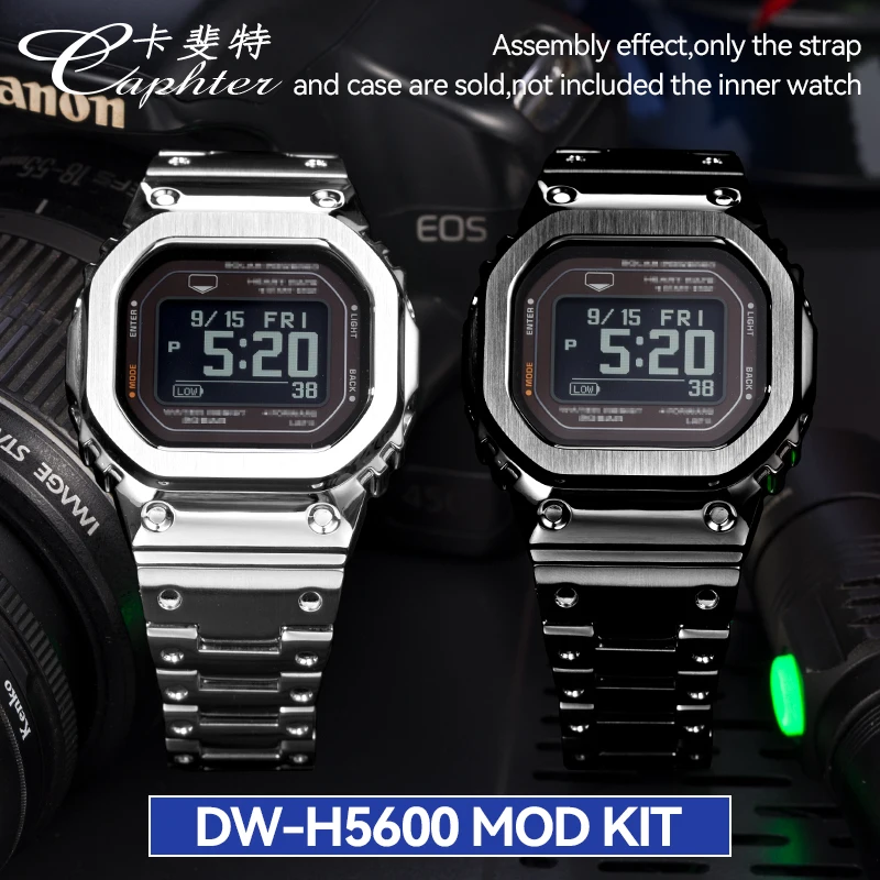 

MOD Kit Metal Watch Case Bezel Band Strap 316 Stainless Steel Bracelet Compatible with Casio Men's For G-SHOCK DW-H5600