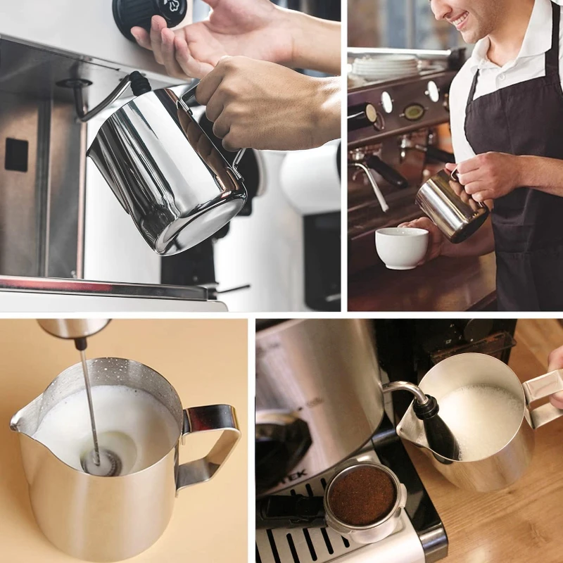 Milk Creamer Frothing Pitcher Stainless Steel 350/600/1000ml Coffee Cup Jug Latte Espresso Cappuccino Milk Cup Barista milk frother jug