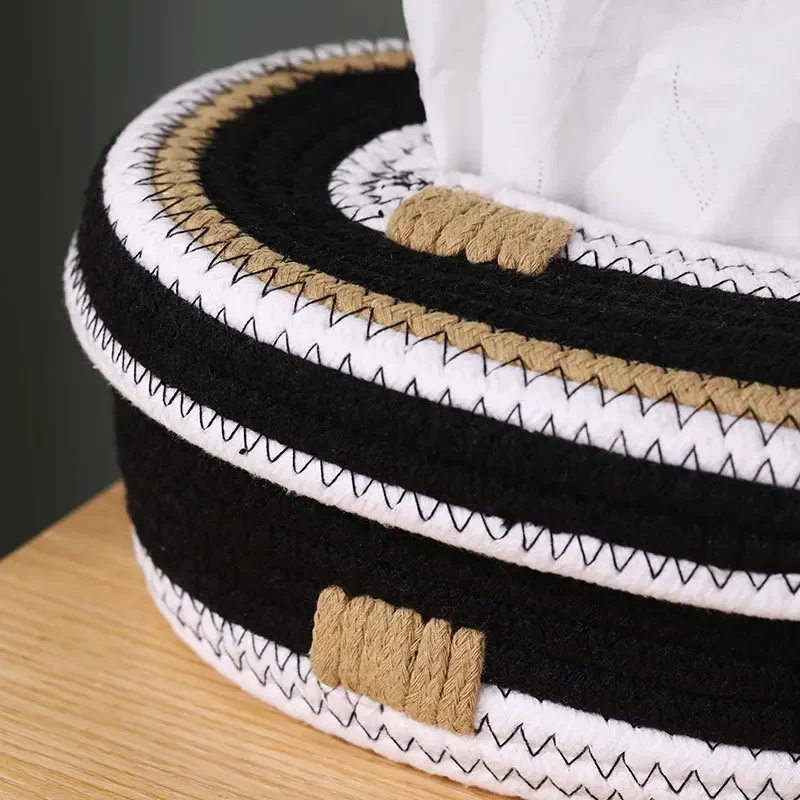 1PC Hand Woven Tissue Box, Home Bedroom Living Room Paper Box, Napkin Paper Box, Multi-color Desktop Storage Box
